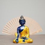 Blue And Golden Lord Buddha Idol