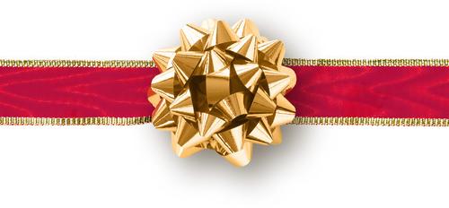 Plain Christmas Ribbon, Color : Red Golden