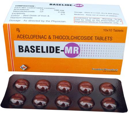 BASELIDE-MR  ACECLOFENAC & THIOCOICHICOSIDE TABLETS