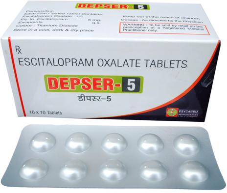 DESPER-5 Escitalopram oxalate Tablets, Purity : 100%