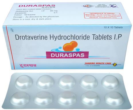 DORASPAS Drotaverine Hydrochloride Tablets, Shelf Life : 2 Year