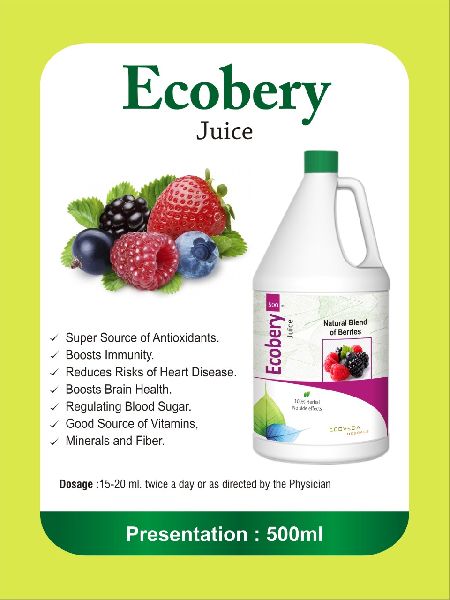 ECOVEDA HERBALS Ecobery Juice, for Drinking, Form : Liquid
