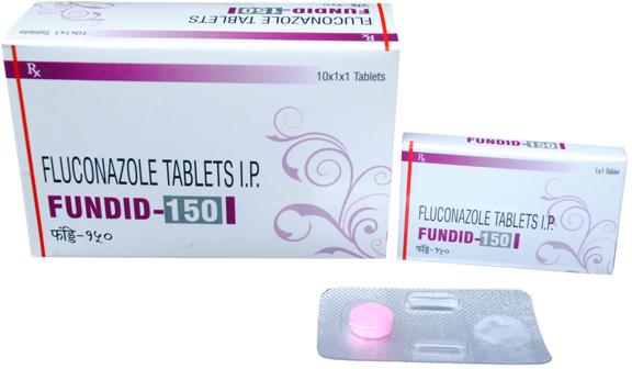 FUNDID 150 Fluconazole Tablets, Shelf Life : 2 Year