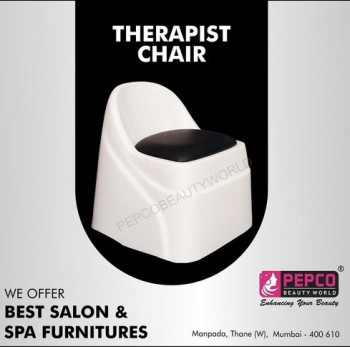  Glossy Ceramic Therapist Chair, Color : White