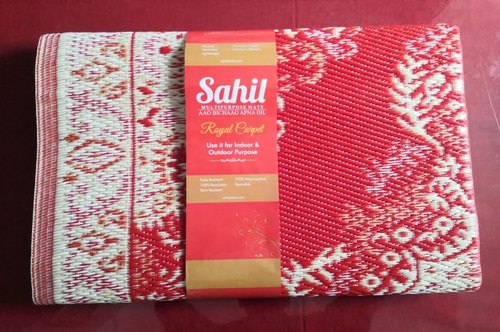 Sahil 6x6 Feet Polypropylene Mat, Color : Red White