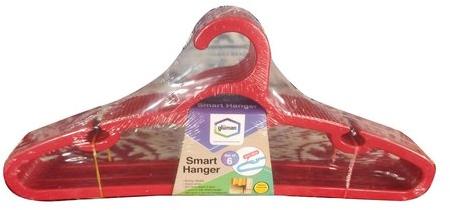 Gluman Plastic Smart Hangers, Color : Red