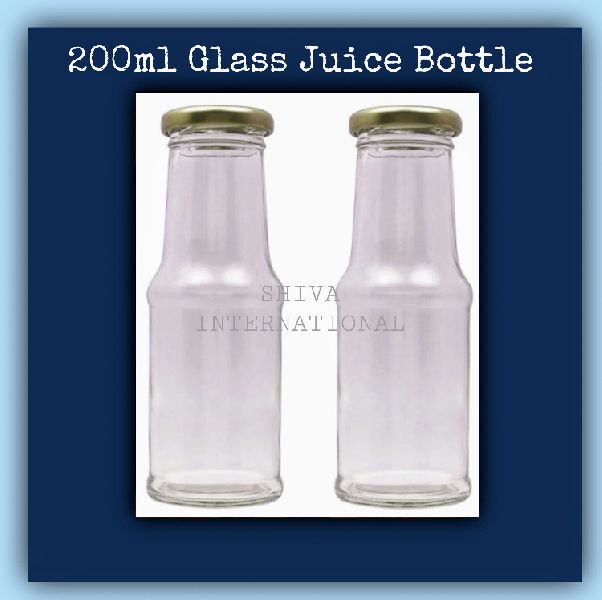 200ml Glass Juice Bottle, for Soft Drink, Feature : Eco Friendly, Good Quality, Perfect Shape, Unique Designs