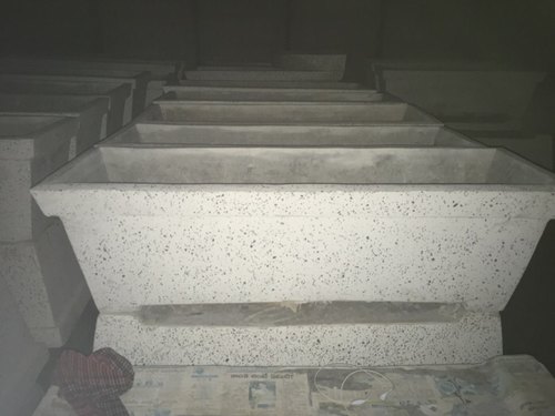 Rectangular Cement Planter, Color : White