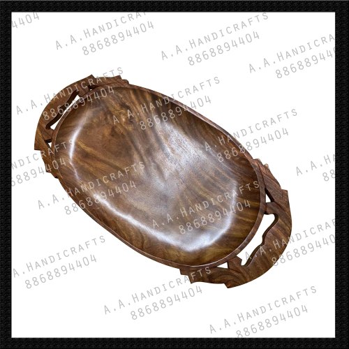 Deluxe Dark Texture Wooden Serving Tray, Size : 15x8 inches