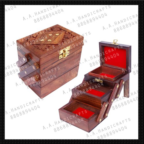 Sheesham Wood Sliding Type Jewellery Box, for All places