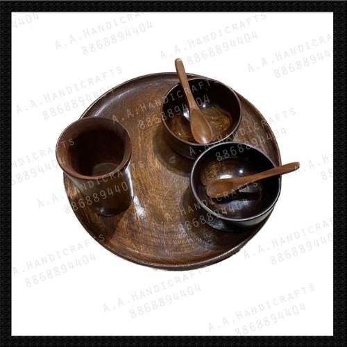 Wooden Platter & Thali Set, for Home Use, Hotels, Restaurant, Feature : Durable, Dust Proof, Fine Finished