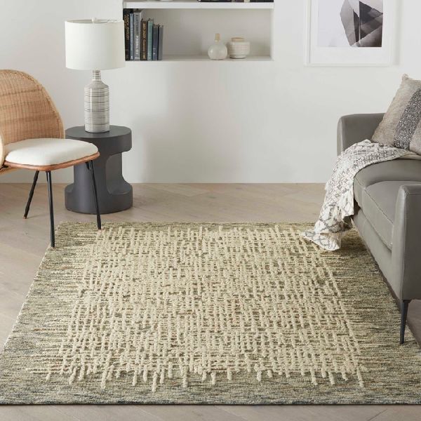 Hand Tufted Modern Grey Beige 100% Woolen Carpet