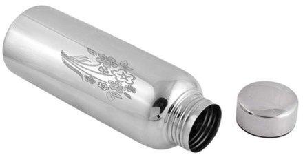 Printed stainless steel water bottle, Color : Silver