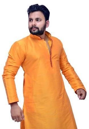 Plain Mens Cotton Kurta, Occasion : Party Wear