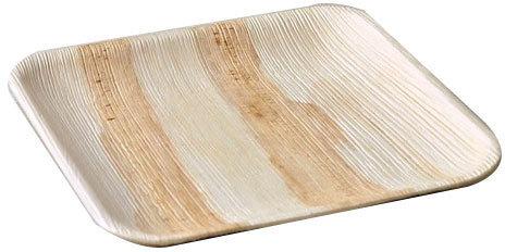 Areca Leaf Square Plain Plate, for Serving Food, Size : 4inch, 6inch