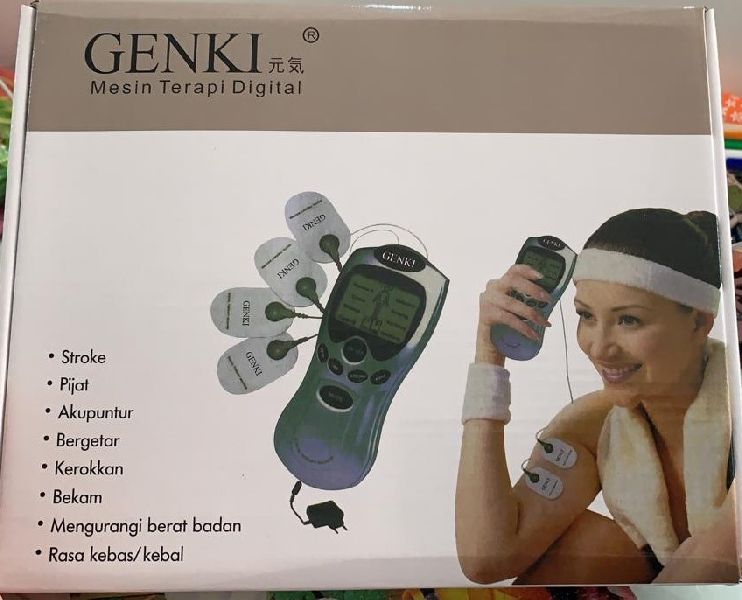 Genki Electropathy Device Manual Battery Muscles therapy, Color : Grey