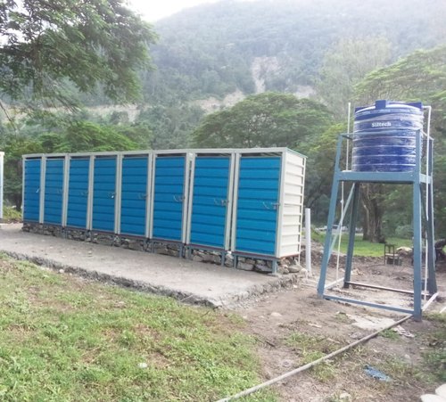 FRP Portable Chemical Toilet, Color : Blue White