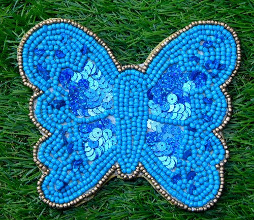 12X8 Inch Glass Beaded Butterfly Shape Table Mats