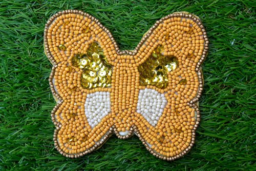 12X8 Inch Glass Beaded Butterfly Shape Table Mats