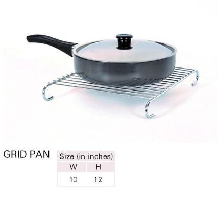 Stainless Steel Grid Pan, Color : Silver