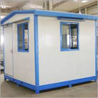 Rectangular Polished Prefabricated Sheet Portable Security Guard Cabin, Color : Blue, White