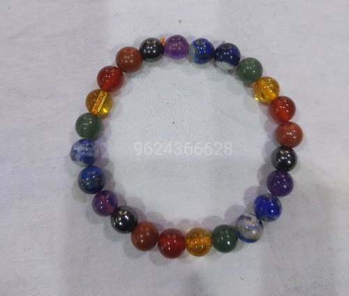 Plain Seven Chakra Bracelet, Color : Multi Color