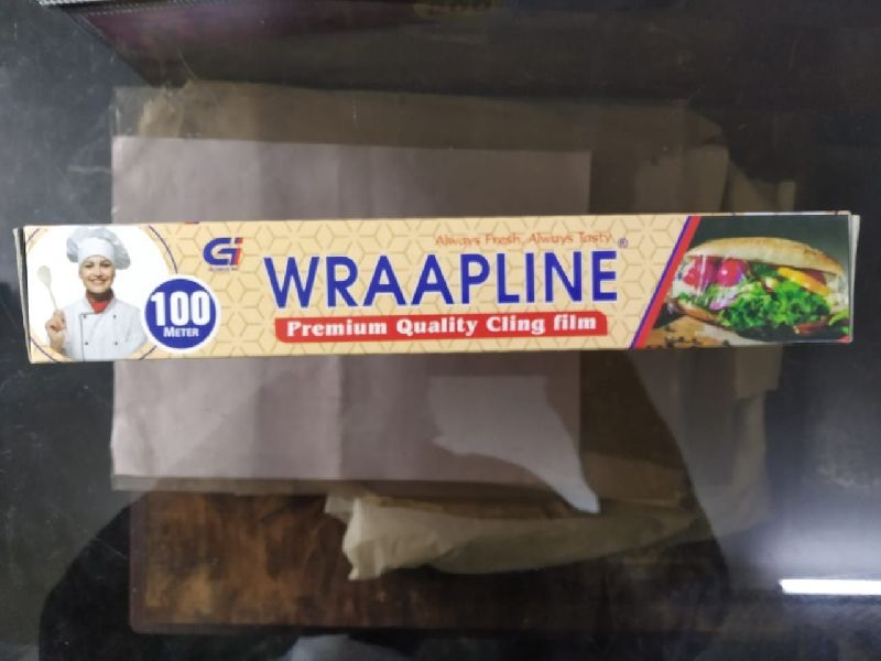 Wraapline 100 Meter Cling Film Rolls, for Packaging Use, Color : Transparent