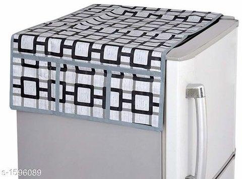Cotton Checkered Fridge Top Covers, Size : Standard