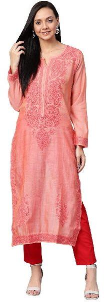 Chanderi Chikankari Kurti