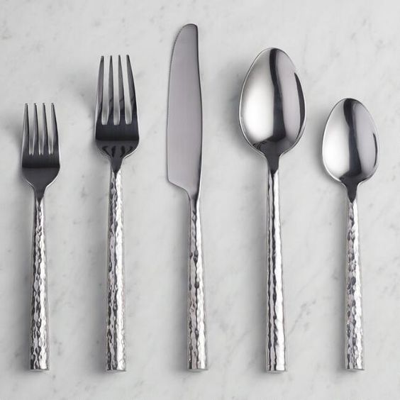 5 Pcs Steel Cutlery Set With Embossed Handle