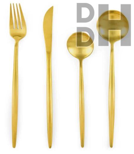 4 Pcs Brass Cutlery Set