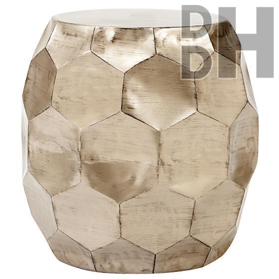 Polished Aluminum Aluminium Hexagon Embossed Stool, for Home, Office, Restaurants, Pattern : Plain