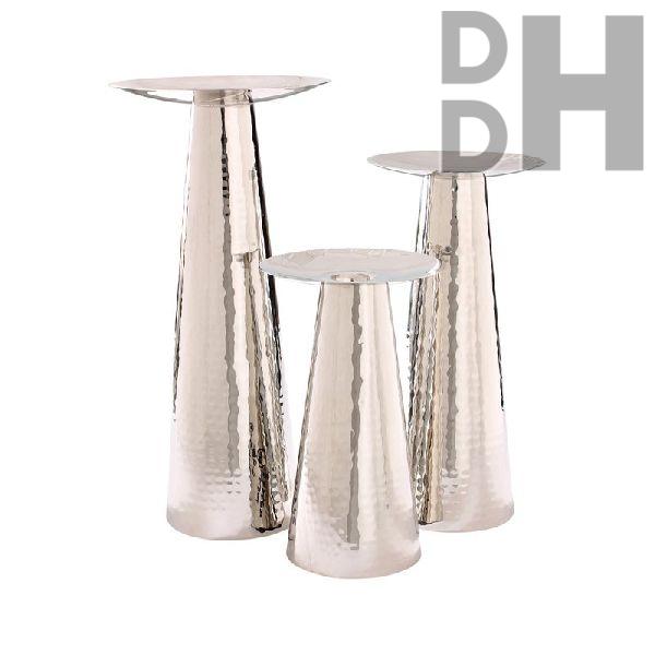 Aluminum Hammered Candle Stand