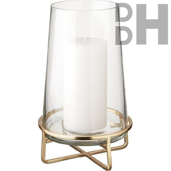 Glass Gold Plated Iron Tea Light Holder