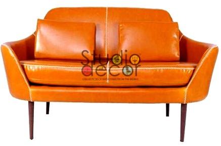 Studio Decor Artificial Leather + Iron lounge sofa, Size : 150 x 80 x 80 cm.