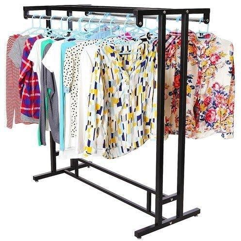 Color Coated Mild Steel Standing Cloth Rack, Color : White