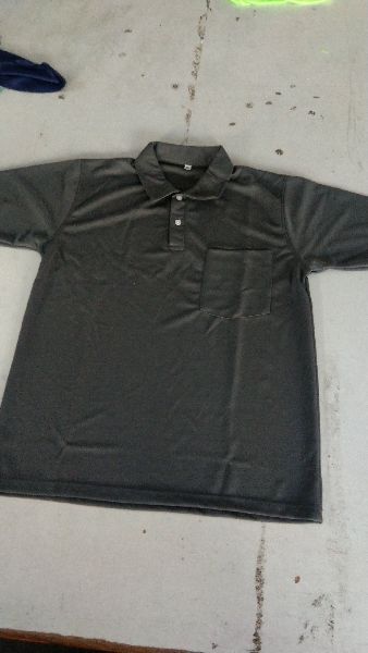 Honey Comb Black Polo T-Shirt, for Sports Wear, Pattern : Plain