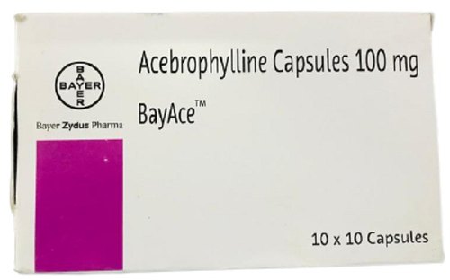 Acebrophylline 100mg Capsules, Packaging Size : 10*10 Strip