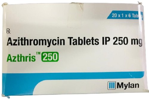Mylan Azithromycin 250mg Tablets, Packaging Size : 20*1*6