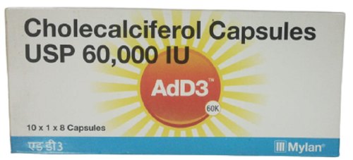 MYLAN Cholecalciferol Capsules, Packaging Size : Box