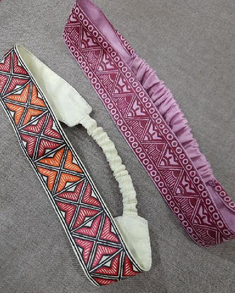 Elastic Madhubani Painted Cotton HairBand, Feature : Eco Friendly, Good Quality, High Grip, Light Weight