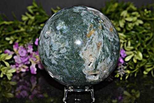 Sphere Agate Stone Ball, Color : Green (Base)