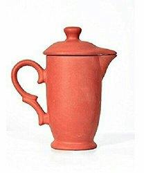 Earthen Gold Round Clay Water Jug, Color : Brown