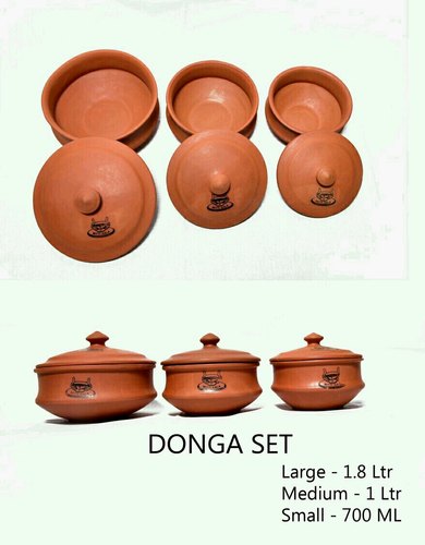 Earthen Gold Donga Set, Color : Brown