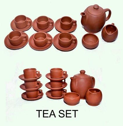 Clay Tea Set, Size : Kettle - 400 ML, Cup - 125 ML