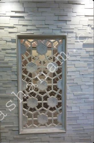 Stone Jali With Mint Stone Panel, for Interior Exterior Wall