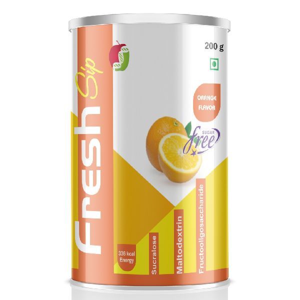 Fresh Sip Sugar Free Sucralose Maltodextrin FOS Energy Drink In Orange Flavour - 200g Friska