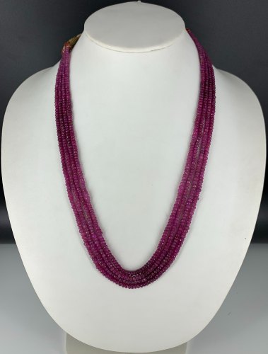 FACETATED RUBY BEADS, Color : PINK RED