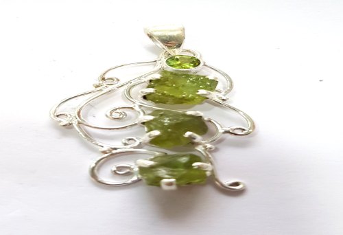 Peridot Rough Stone Pendant