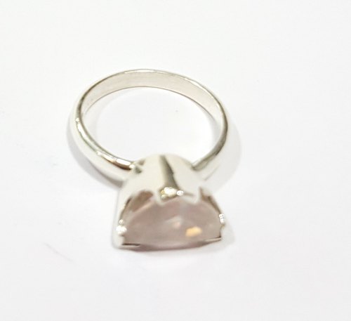 Rose Quartz Gemstone Ring, Color : Pink